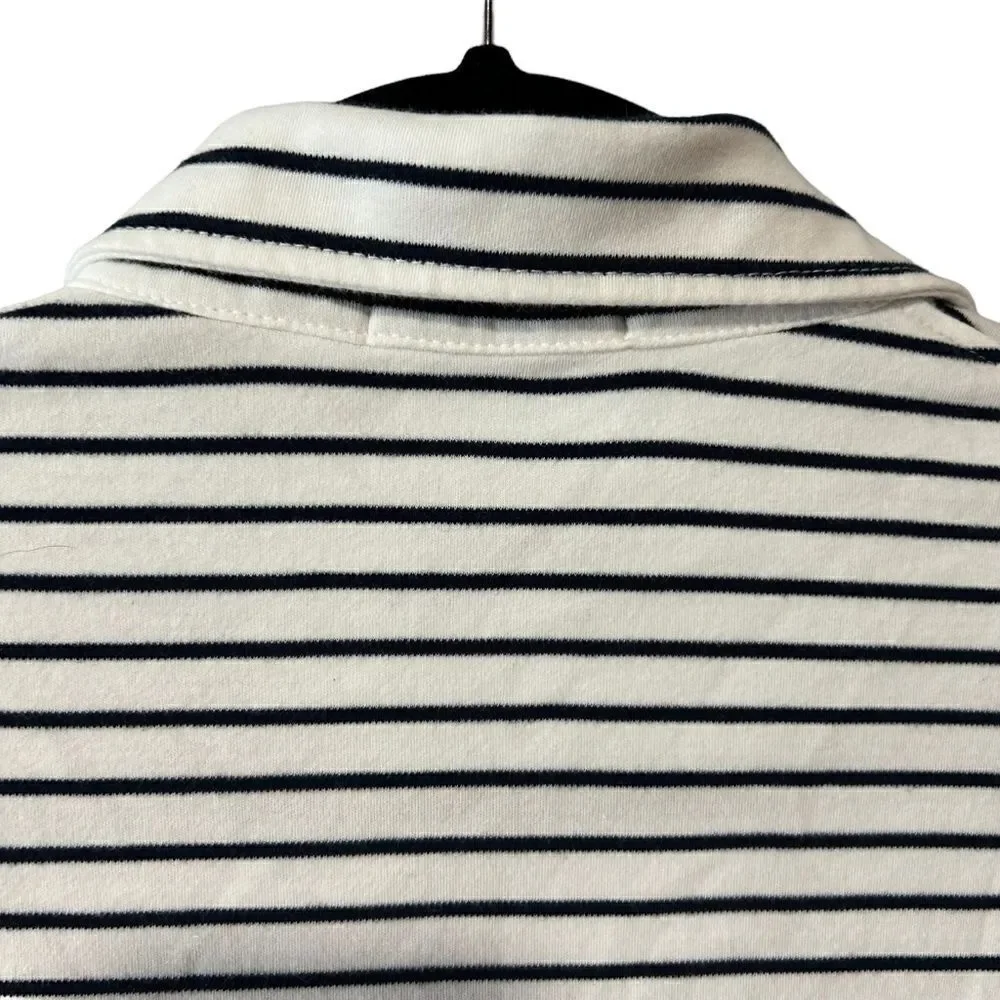 Ralph Lauren Polo Shirt Size L Mens White Striped Short Sleeved Polo Shirt